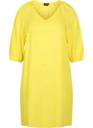 Viscose jurk met v-hals , Blazing Yellow