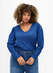 Blouse met V-hals en gaatjespatroon, Limoges, Model image number 0