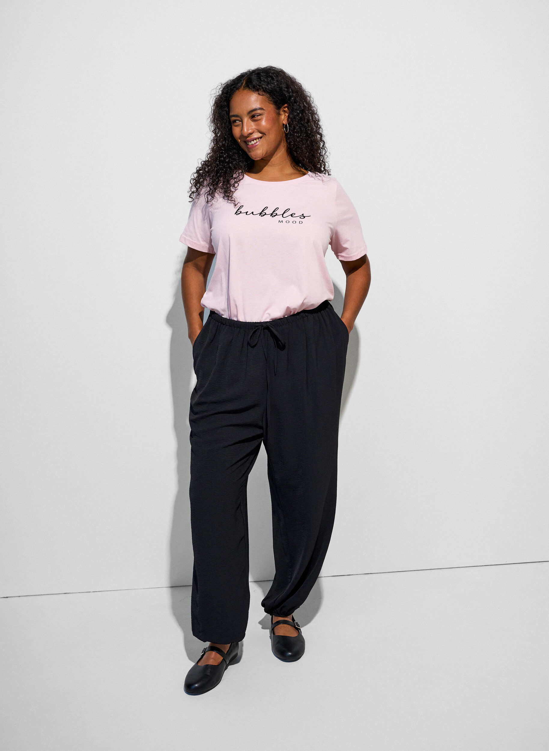 ZizziT-shirt met print, Roze, Model image number 1