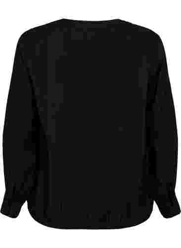 Viscose blouse met v-hals, Black, Packshot image number 1