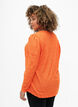 Blouse met V-hals en gaatjespatroon, Carrot, Model image number 1