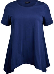 T-shirt met ronde hals en A-lijn vorm, Blauw