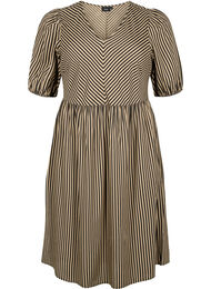 Viscose jurk met gestreepte print, Coriander/Bl. Stripe