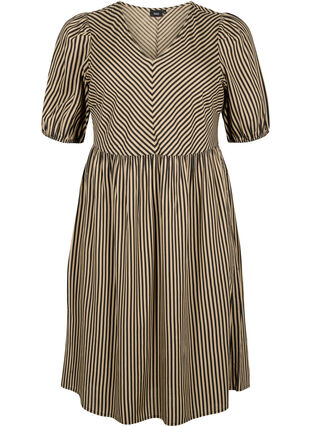 Viscose jurk met gestreepte print, Coriander/Bl. Stripe, Packshot image number 0