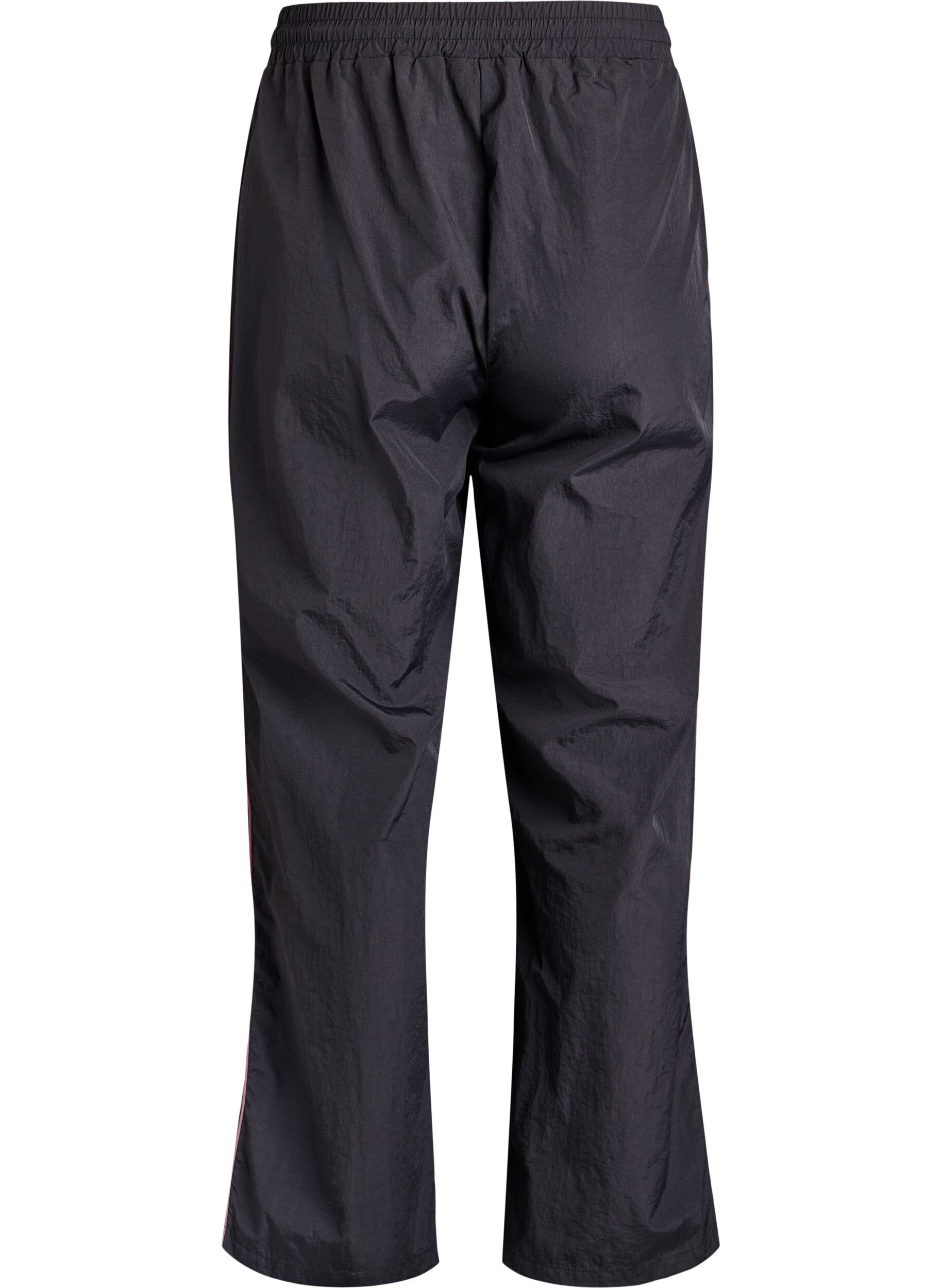 Zizzi Lichtgewicht broek met contrasterende biezen en hoge taille, Zwart, Packshot image number 1