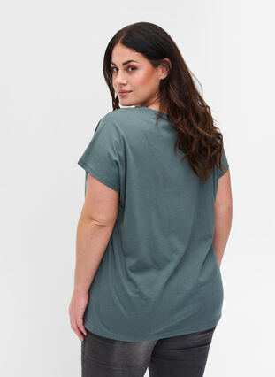 T-shirt met mix van katoen, Balsam Green, Model image number 1