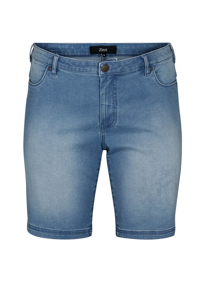 slim fit Emily shorts met normale taille, Light blue denim, Packshot image number 0