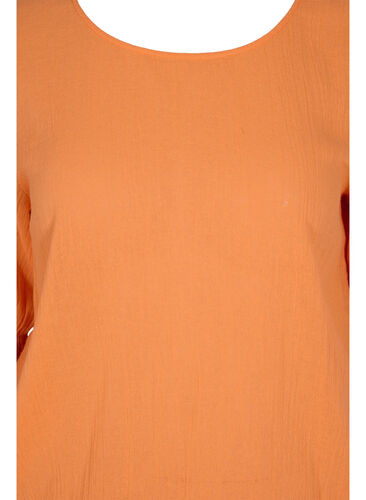 Katoenen blouse met smokwerk en korte mouwen, Nectarine, Packshot image number 2