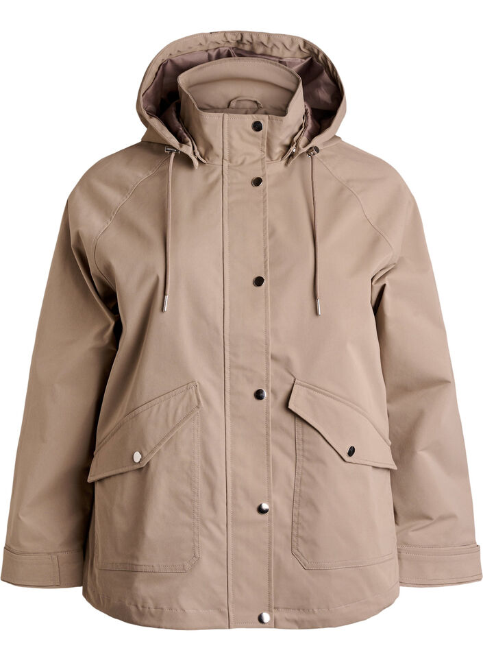 Korte lentejas met afneembare capuchon, Beige, Packshot image number 0