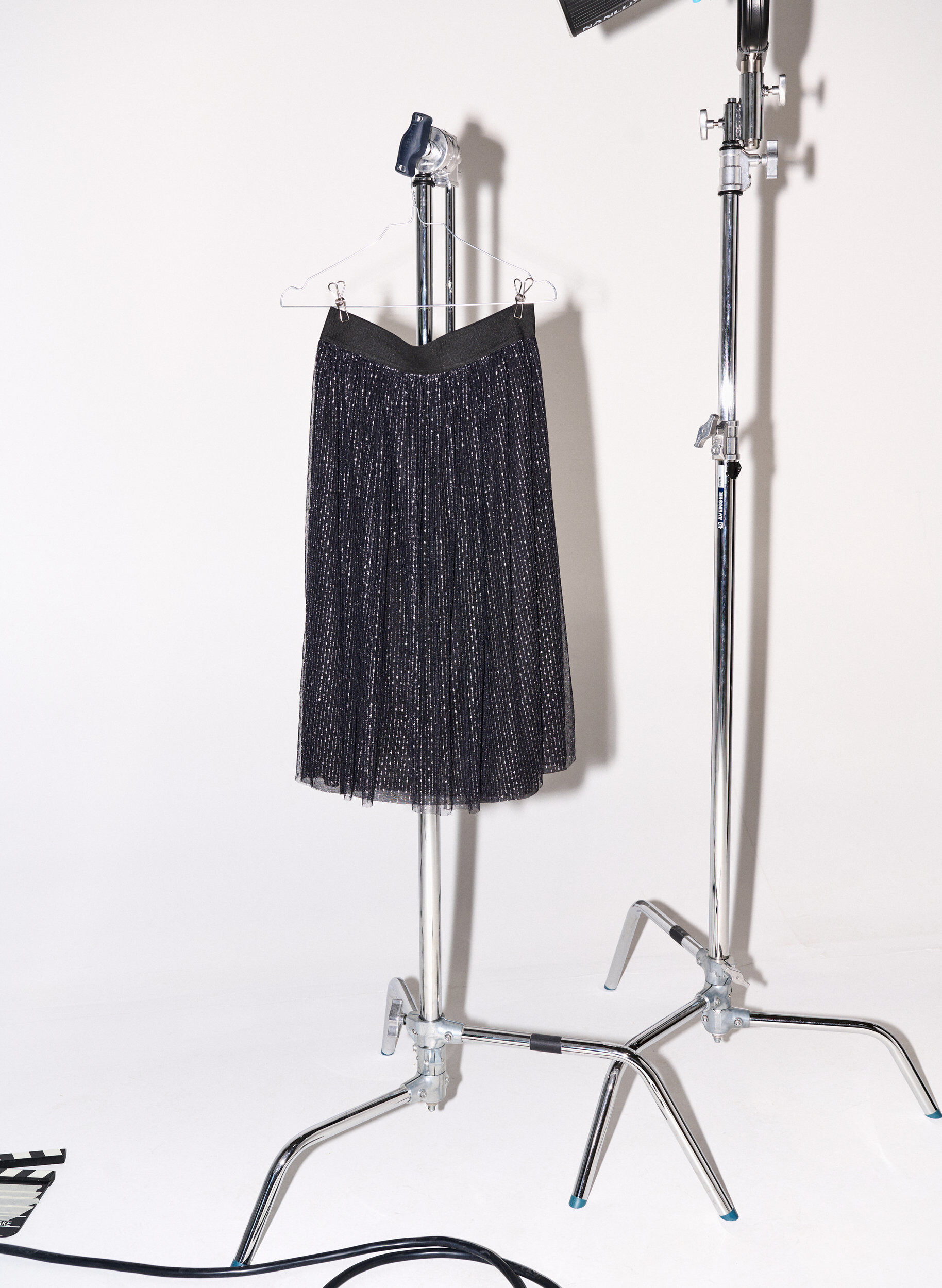 Zizzi Rok van mesh met glitters, Black, Image image number 0