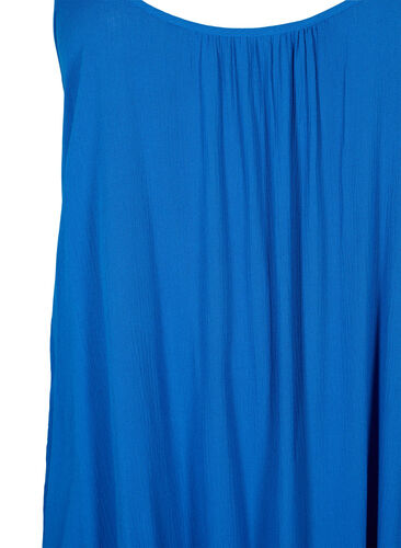 Effen viscose jurk met bandjes, Victoria blue, Packshot image number 2