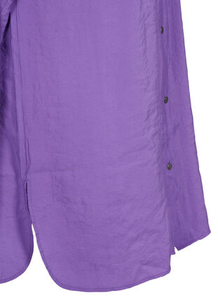 Lang viscose overhemd met knopen, Royal Lilac, Packshot image number 3
