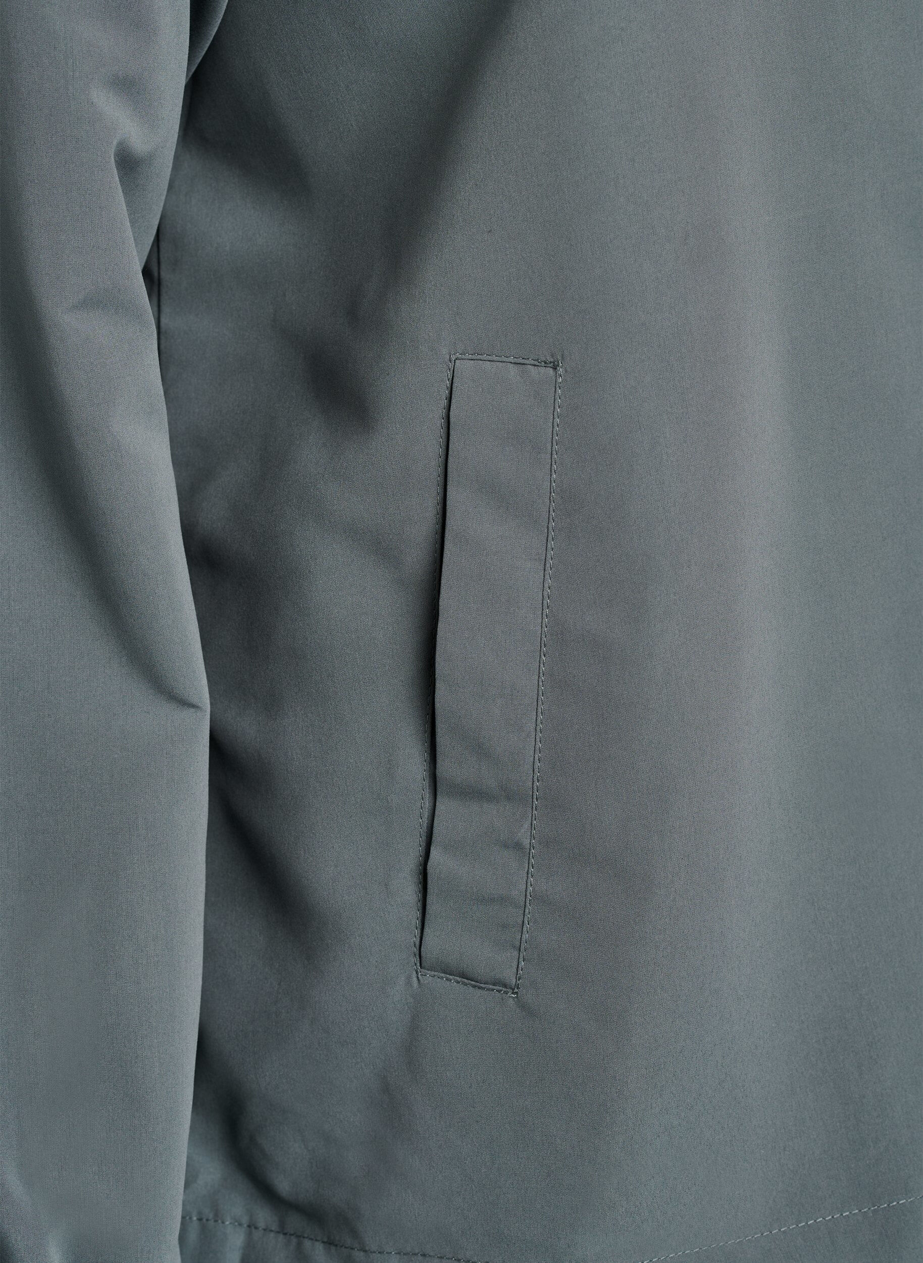 Zizzi Lichtgewicht jas met een capuchon en ritssluiting, Groen, Packshot image number 3