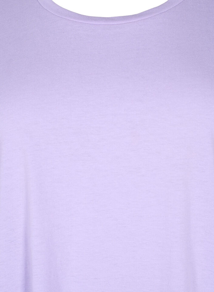 T-shirt met korte mouwen van katoenmix, Paars, Packshot image number 2
