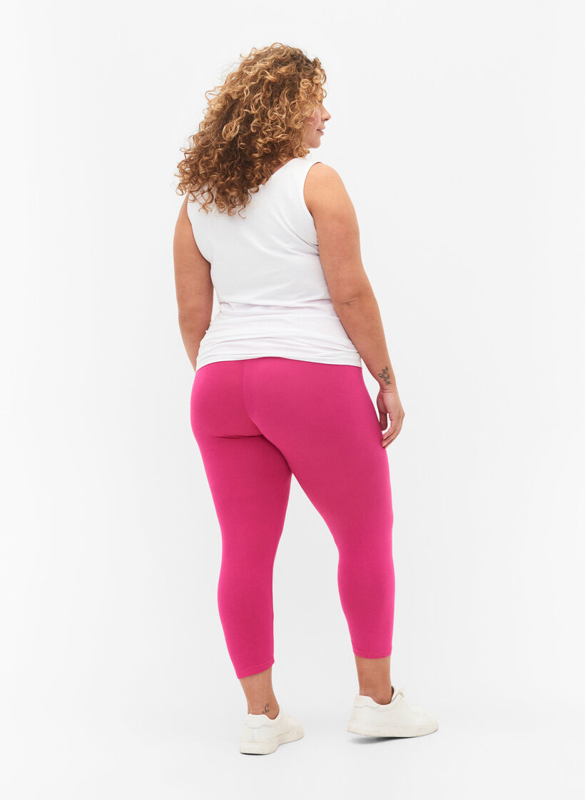 Basic 3/4 legging in viscose, Roze, Model image number 2