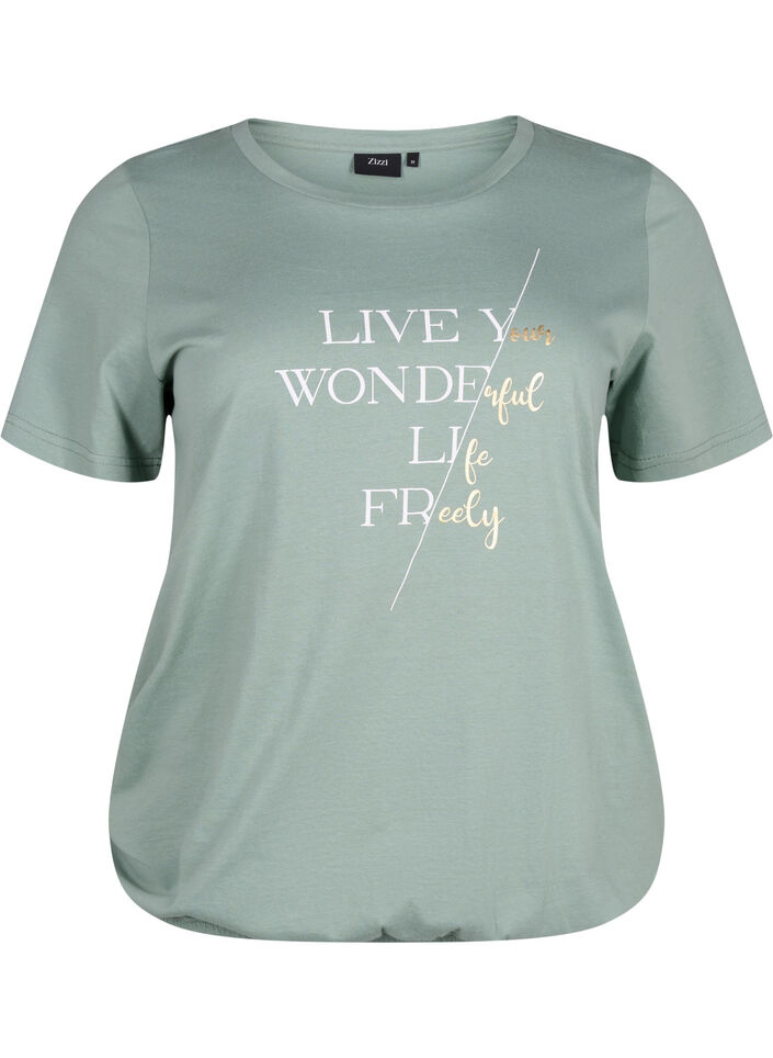 Katoenen t-shirt met korte mouwen en elastische rand, Chinois G. W. Live, Packshot image number 0