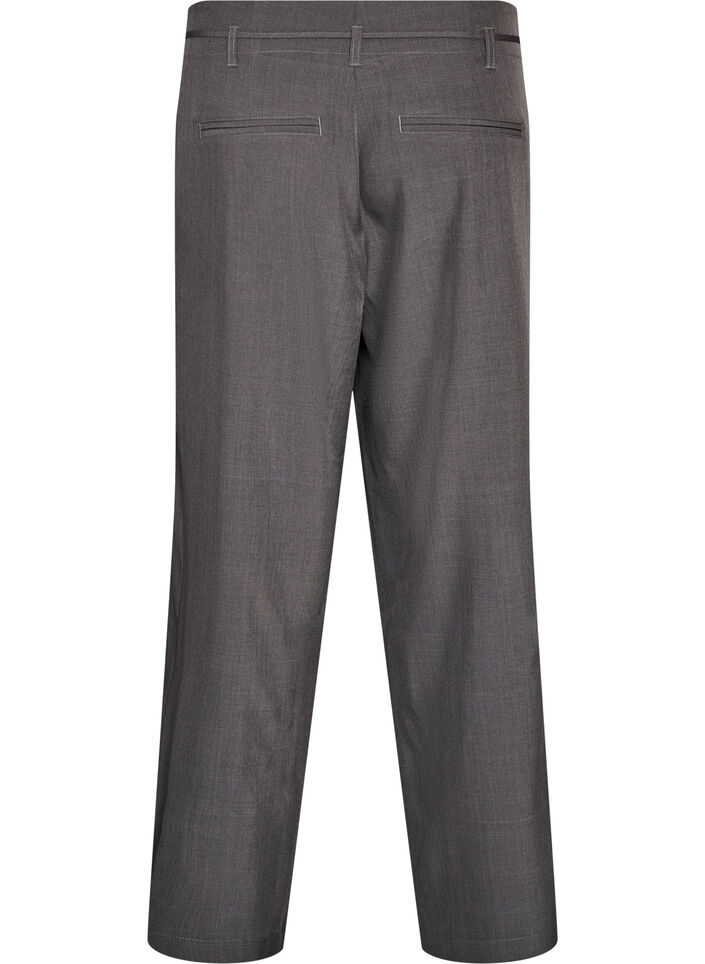 Op maat gemaakte broek met plooien en een strikceintuur, Grijs, Packshot image number 1