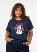 Kerst T-shirt van biologisch katoen, Blauw, Model image number 0