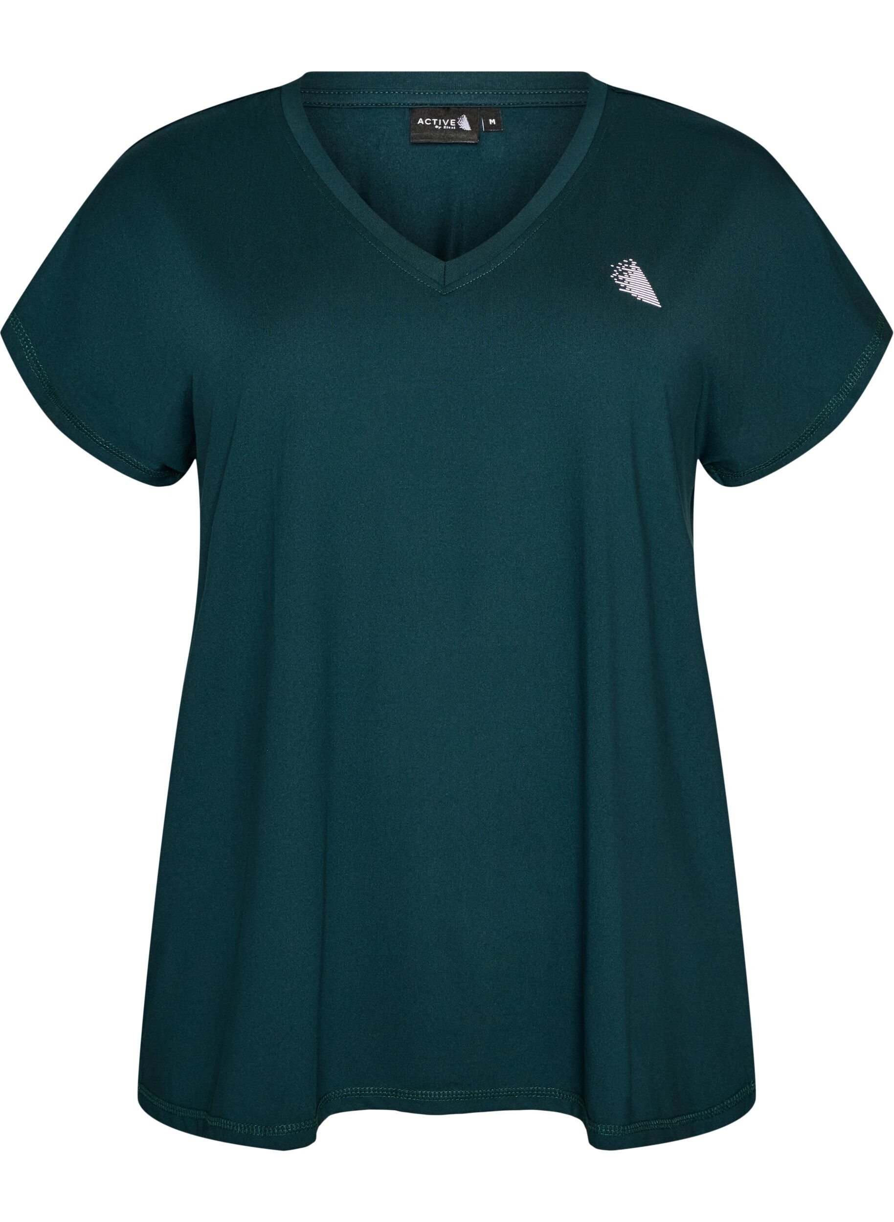 ZizziLosvallend trainings-T-shirt met V-hals, Groen, Packshot image number 0