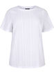 Blouse met korte mouwen en getextureerd patroon, Bright White, Packshot image number 0