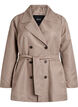 Korte trenchcoat met riem, Grijs, Packshot image number 0