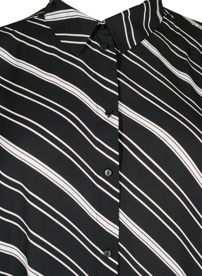 Gestreepte shirt met lange mouwen, Black Stripe, Packshot image number 2