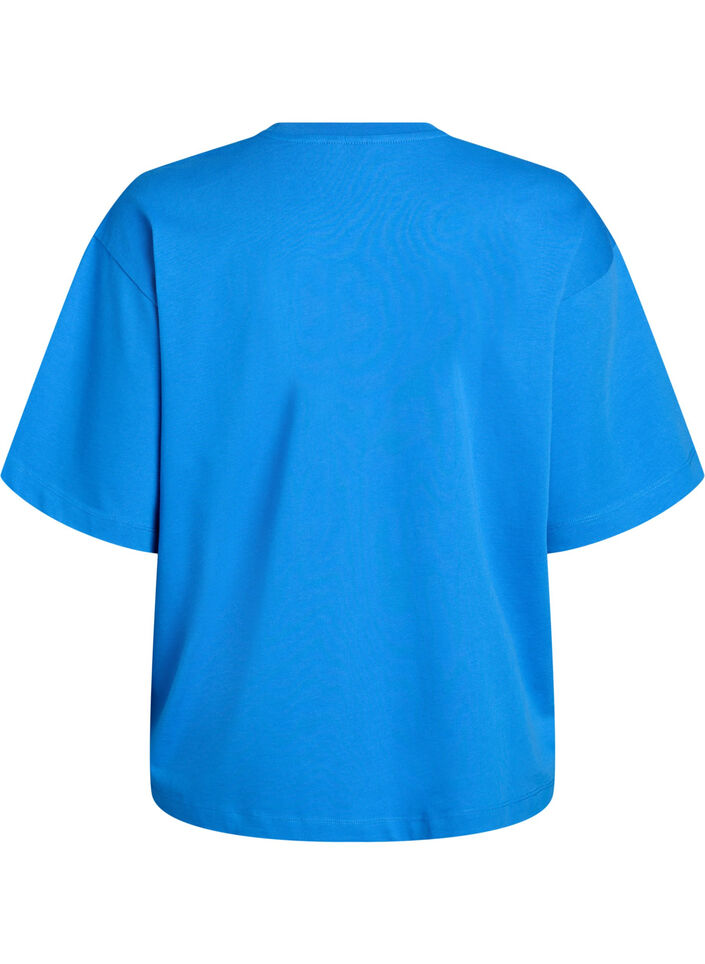 Oversized T-shirt met halflange mouwen, Blauw, Packshot image number 1