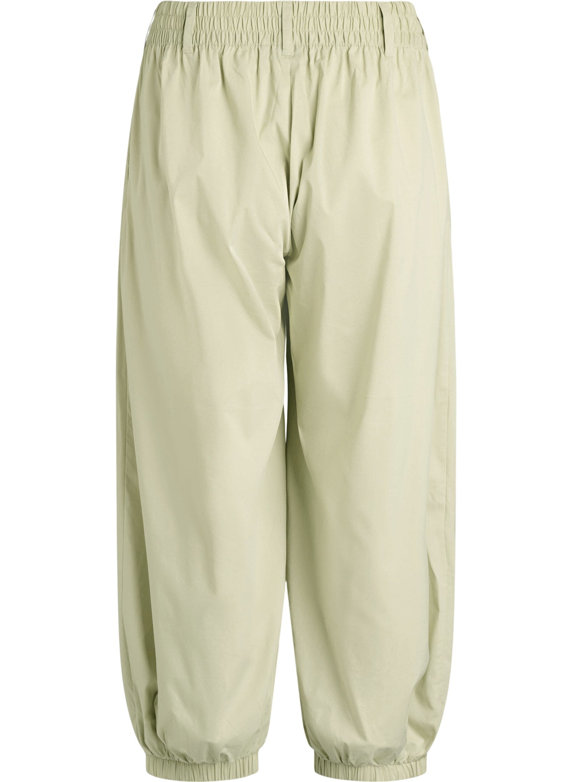 Zizzi High waist balloonbroek met elastische tailleband, Groen, Packshot image number 1