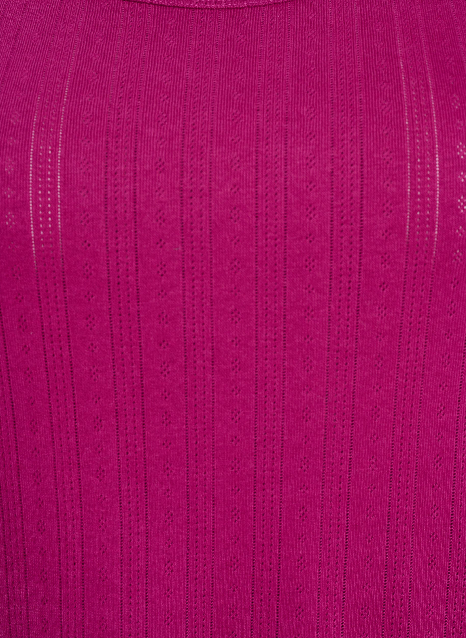 ZizziNacht top in biologische katoen met een gestructureerd patroon, Roze, Packshot image number 2