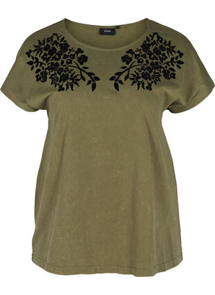 Katoenen t-shirt met print, Ivy Green, Packshot image number 0