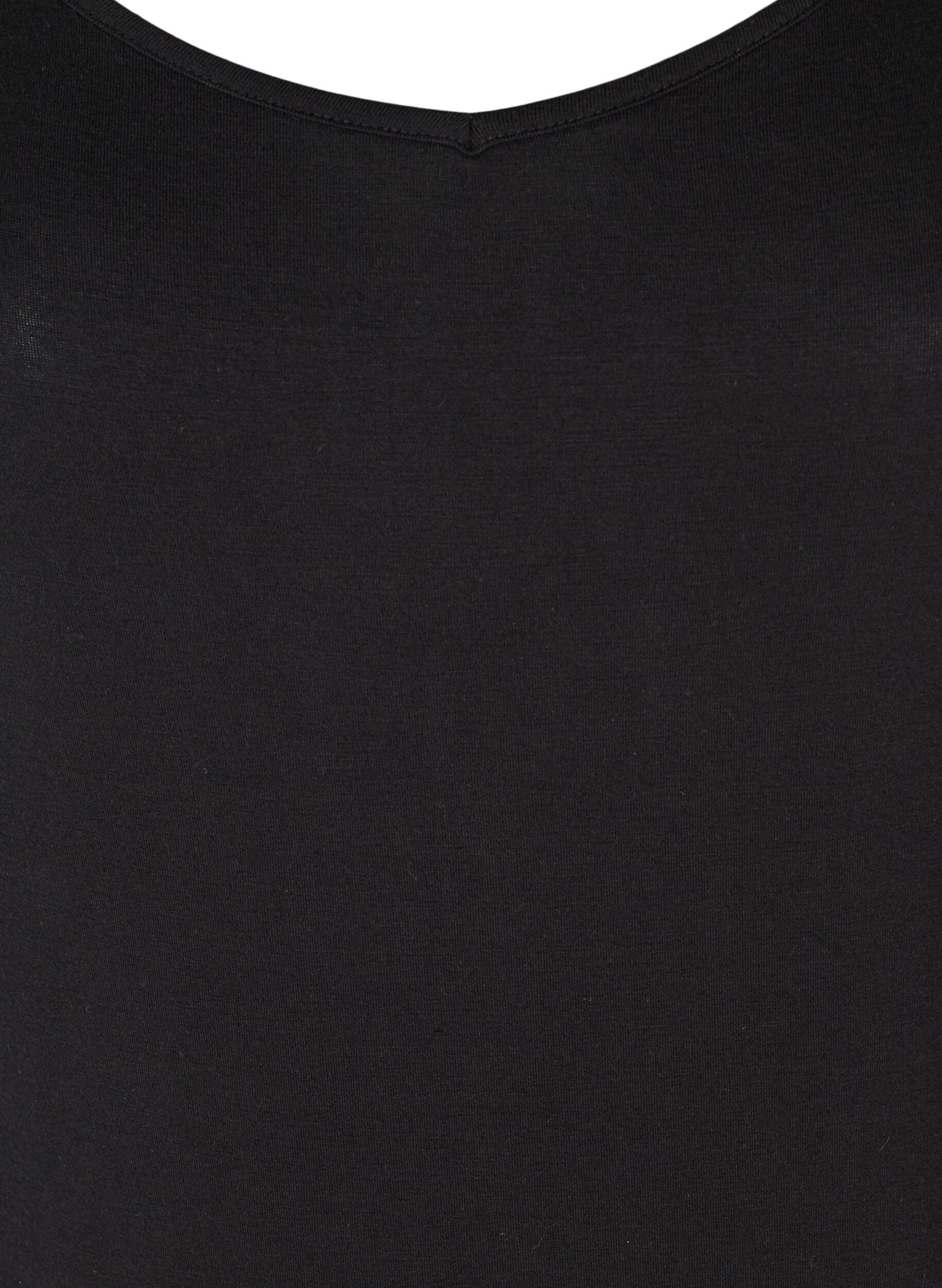 ZizziEffen onderjurk in viscose, Zwart, Packshot image number 2