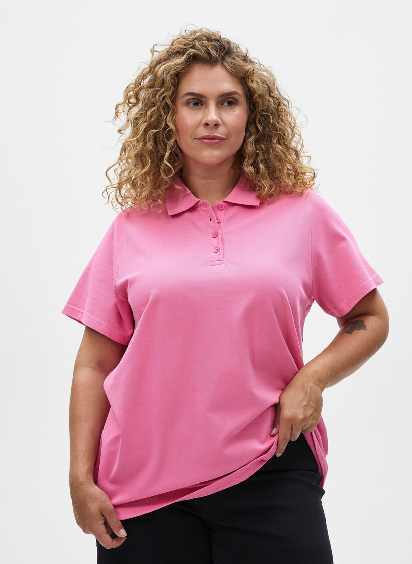 FLASH - Polo met korte mouwen, Roze, Model image number 0