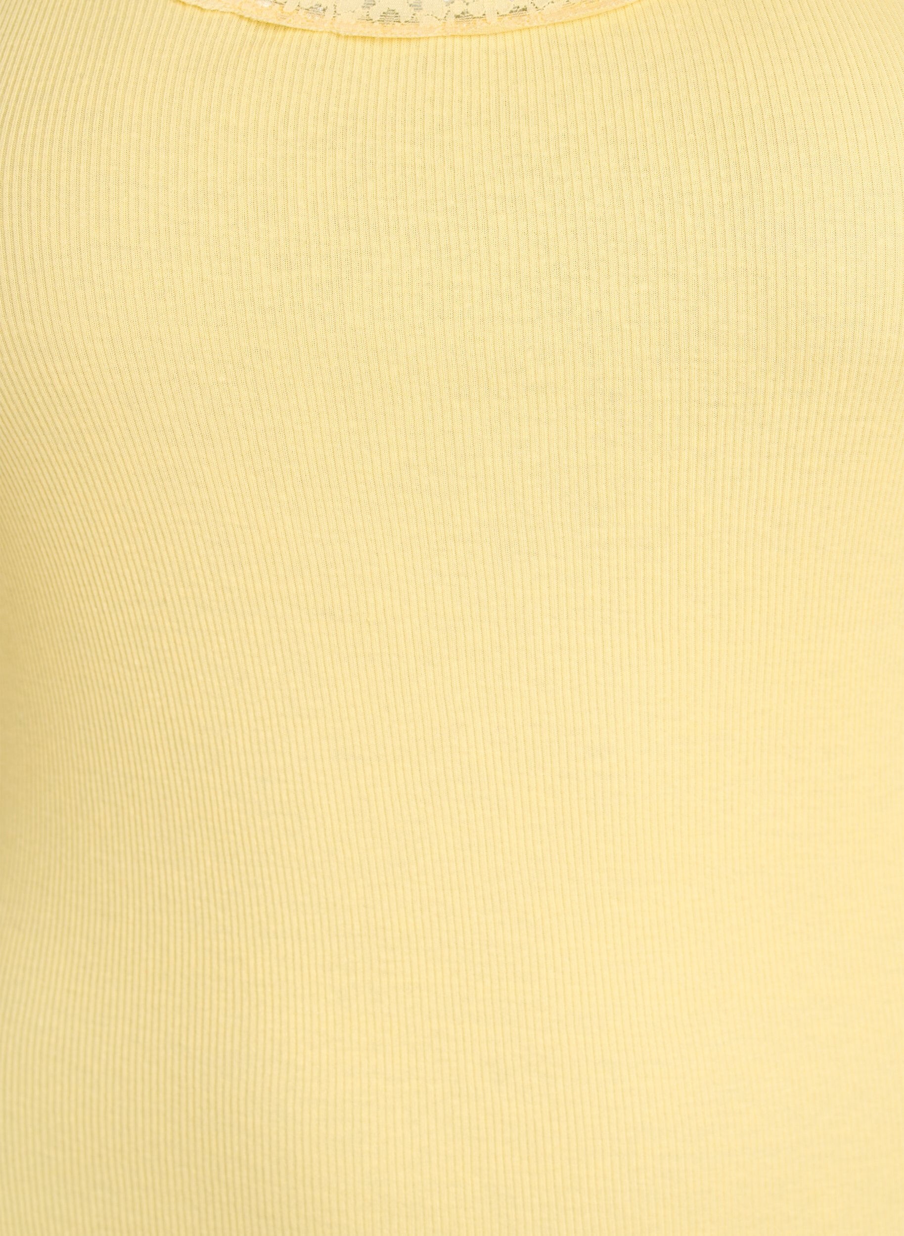 Zizzi Top met kant, Geel, Packshot image number 2