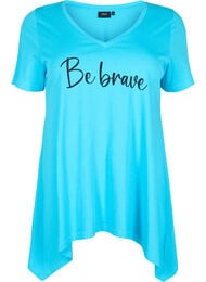 Katoenen T-shirt met korte mouwen, Blue Atoll W. Be