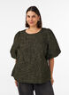 Jacquard blouse met pofmouwen en A-lijnvorm, Groen, Model image number 0