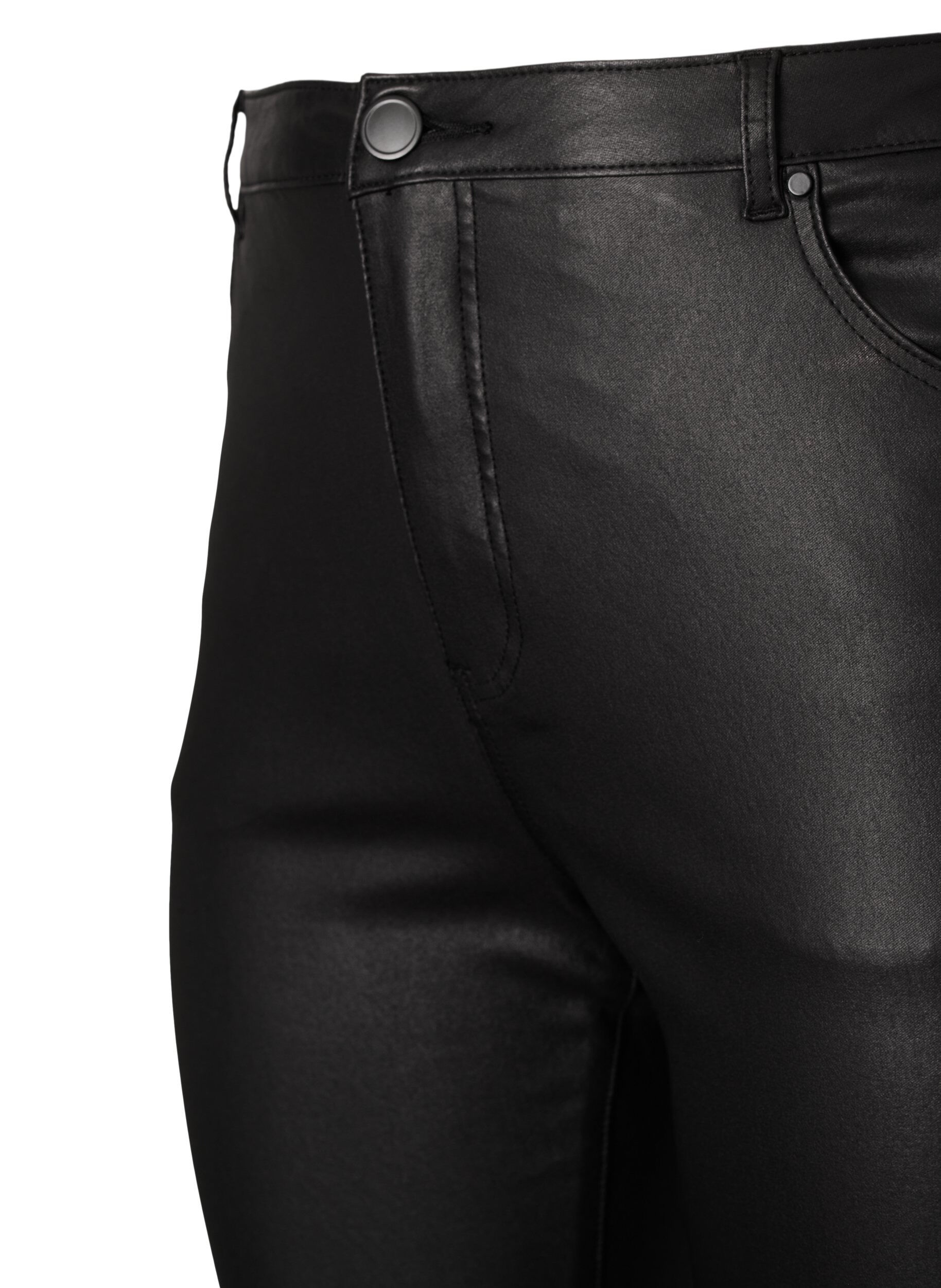 Zizzi Ellen jeans met coating en bootcut, Black, Packshot image number 2