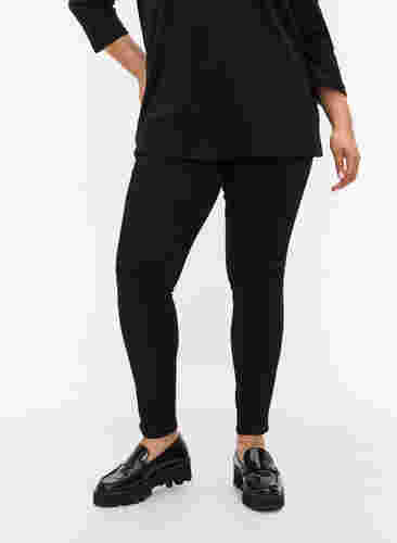 Stay black Amy jeans met hoge taille, Black, Model image number 3
