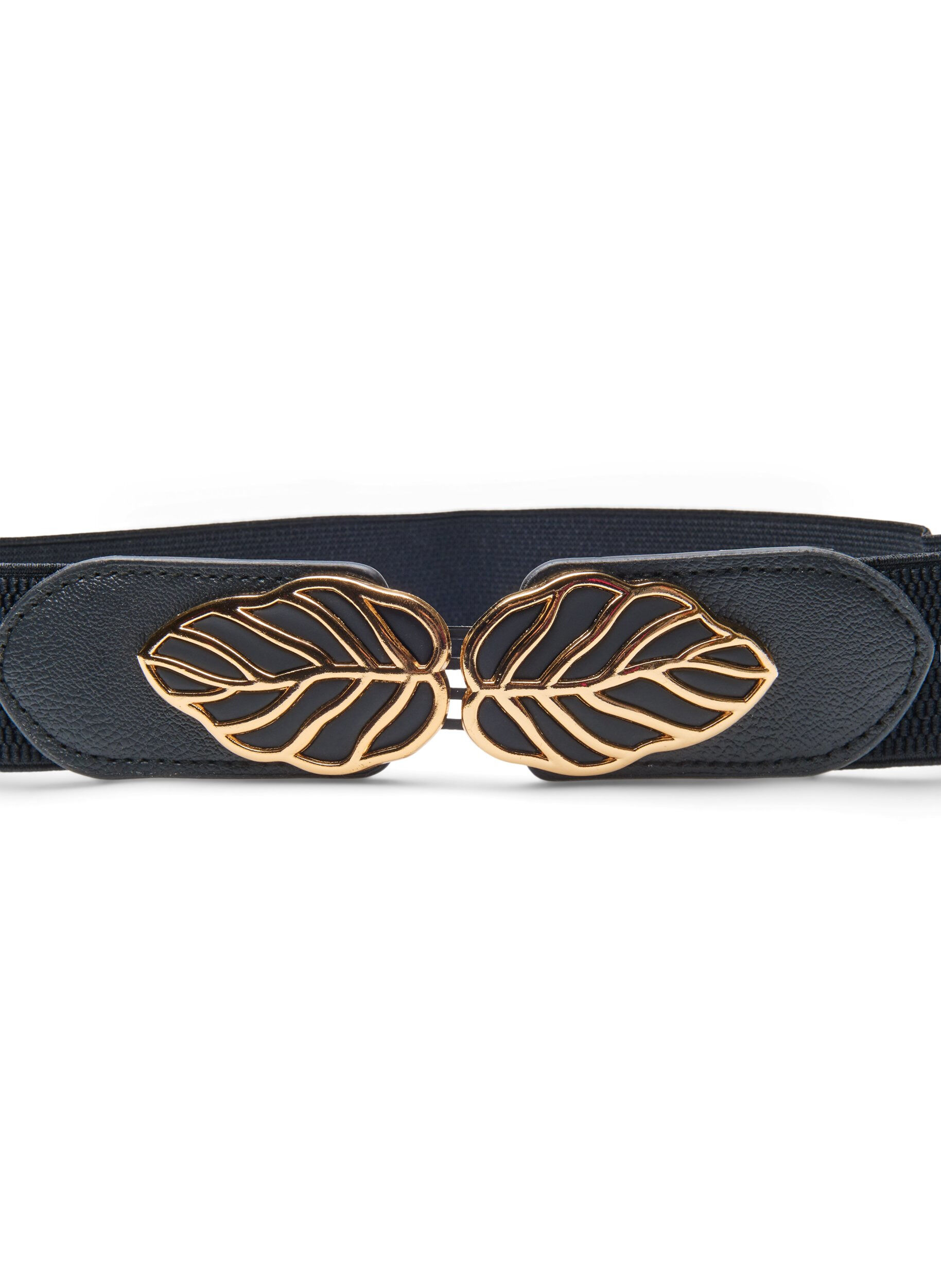 Zizzi Elastische taille riem met gouden gesp, Black, Packshot image number 1