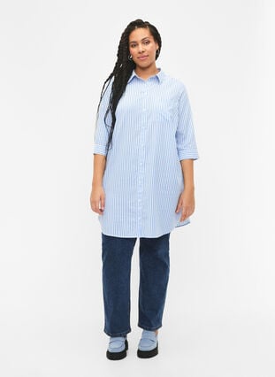 Lang gestreept shirt met 3/4 mouwen, Marina W. Stripe, Model image number 2