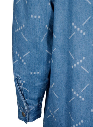 Losvallend spijkerjasje met patroon, Light blue denim, Packshot image number 3