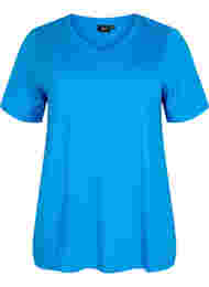 T-shirt met korte mouwen en a-vorm, French Blue