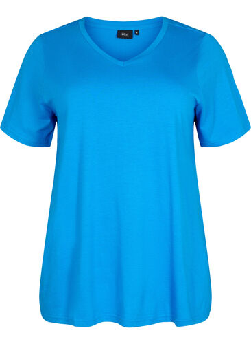 T-shirt met korte mouwen en a-vorm, French Blue, Packshot image number 0
