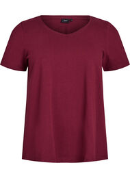 Basic effen katoenen t-shirt, Donker Bordeaux
