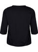 Katoenen blouse met 3/4 mouwen, Black, Packshot image number 1
