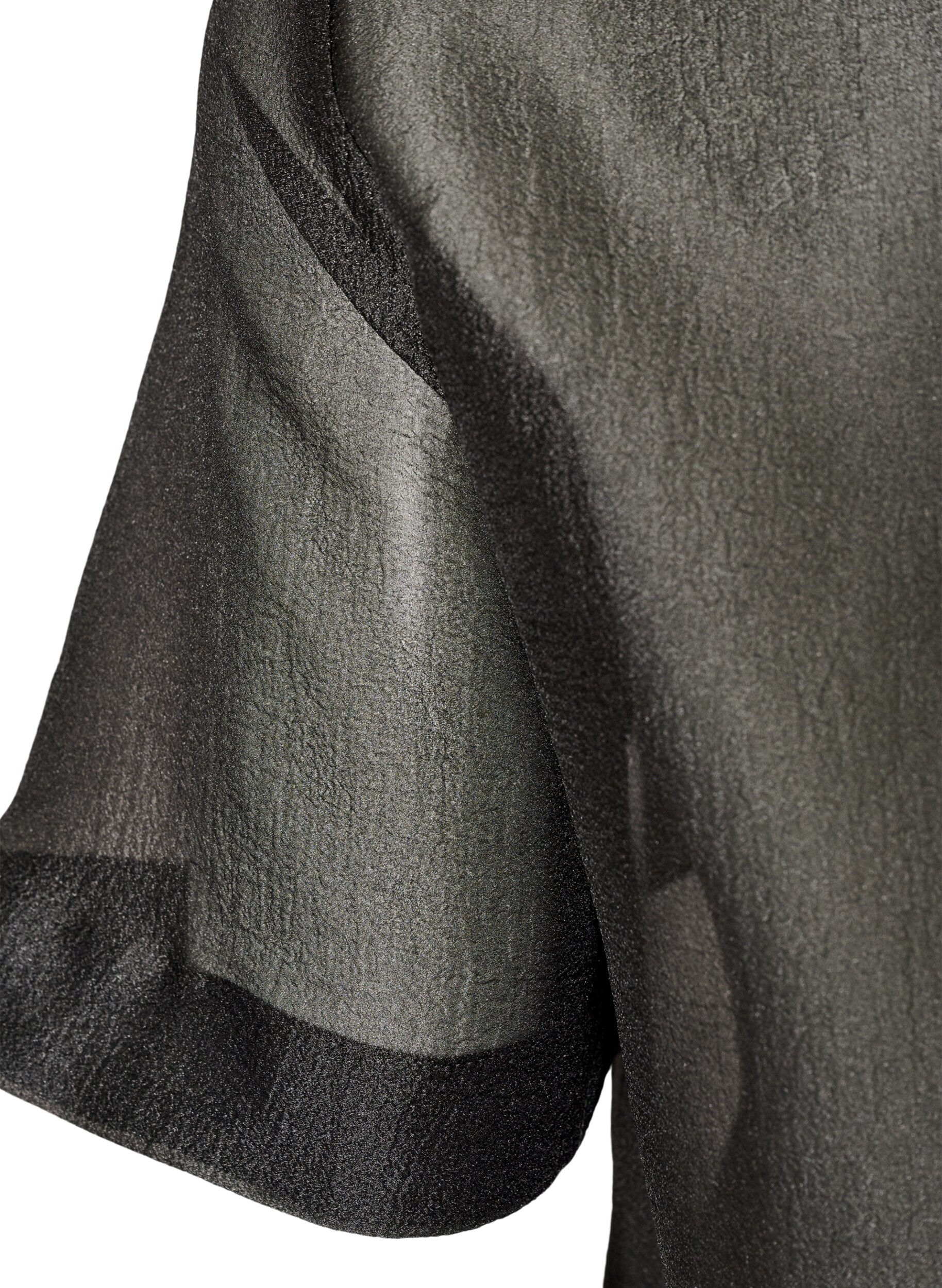 ZizziTransparant shirt met korte mouwen met borstzakken, Zwart, Packshot image number 4