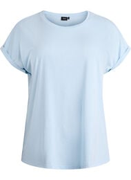 T-shirt met korte mouwen van katoenmix, Blauw