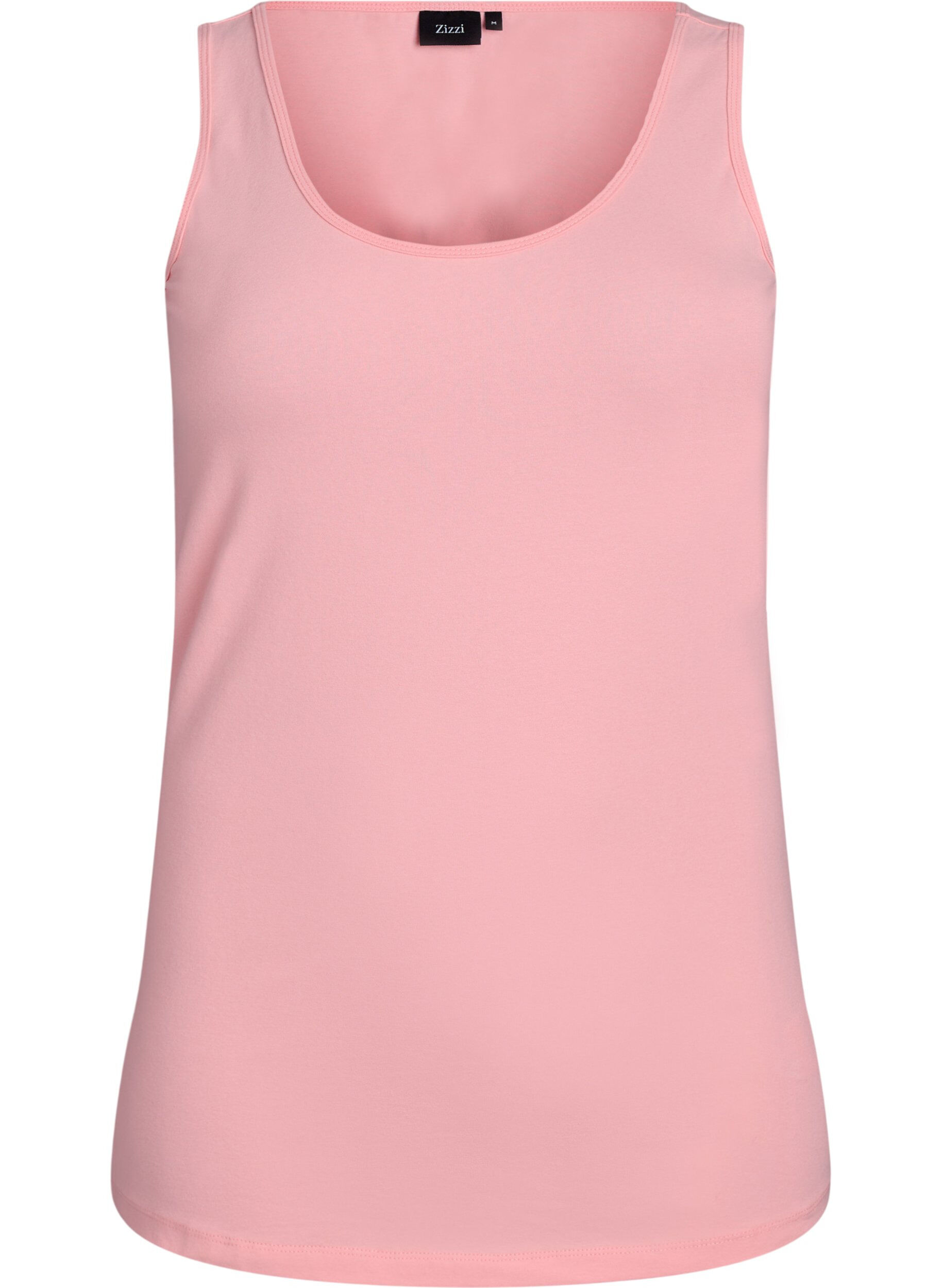 ZizziEffen basic top in katoen, Roze, Packshot image number 0