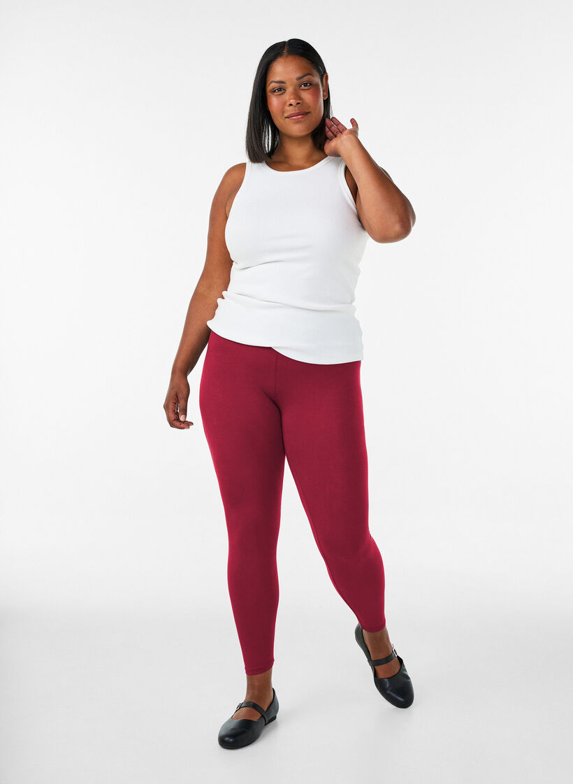Basic legging in viscose, Rood, Model image number 1