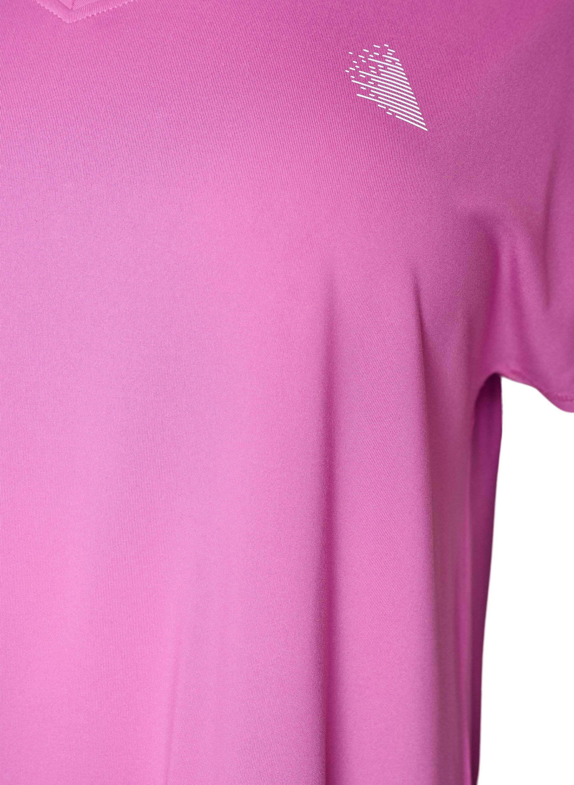 ZizziSportief t-shirt met korte mouwen en v-hals, Paars, Packshot image number 2