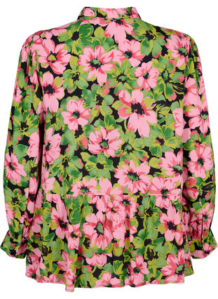 Gebloemd overhemd van viscose, Pink G. Flower AOP, Packshot image number 1